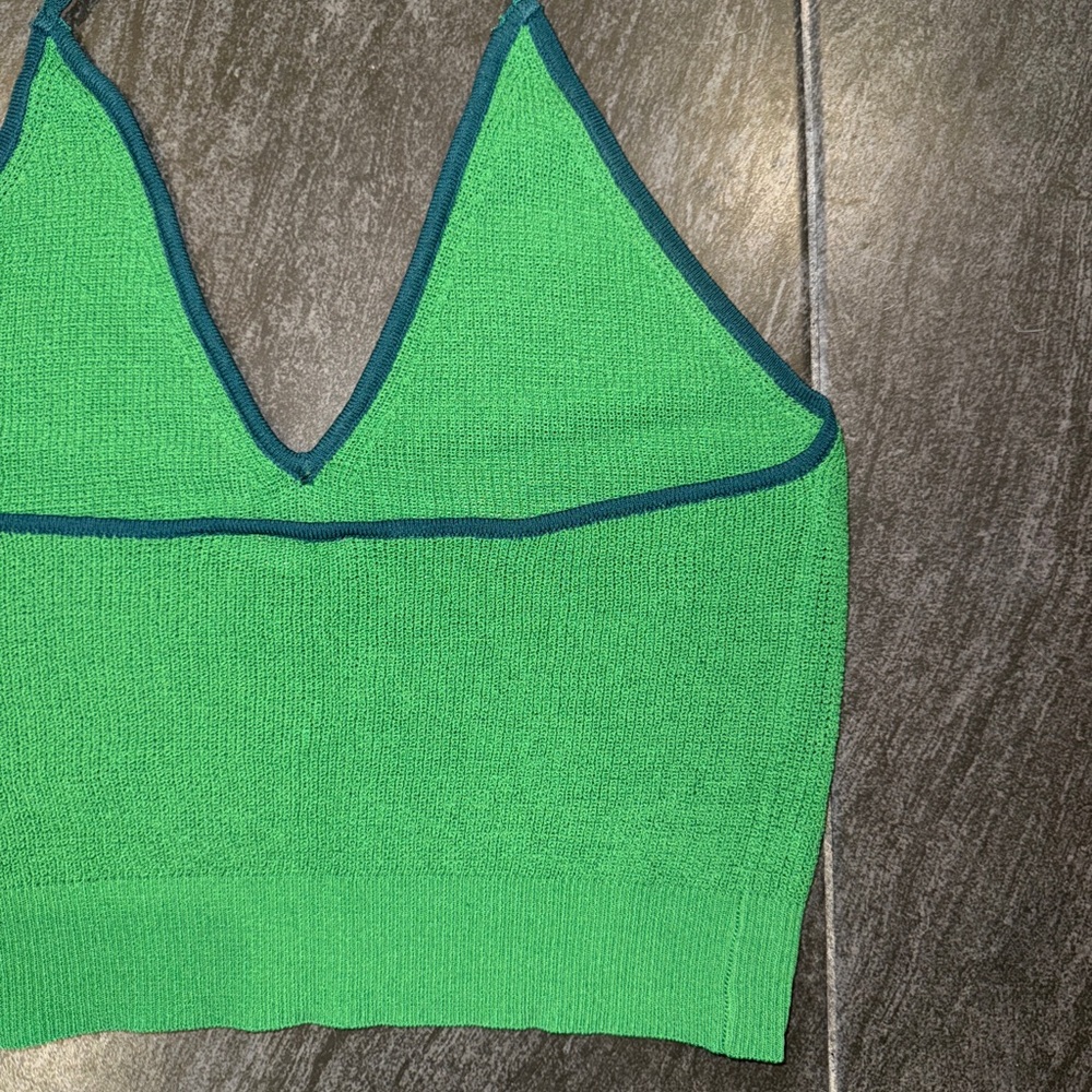 Free People Out and About Green Solid Halter Top - Picture 10 of 12